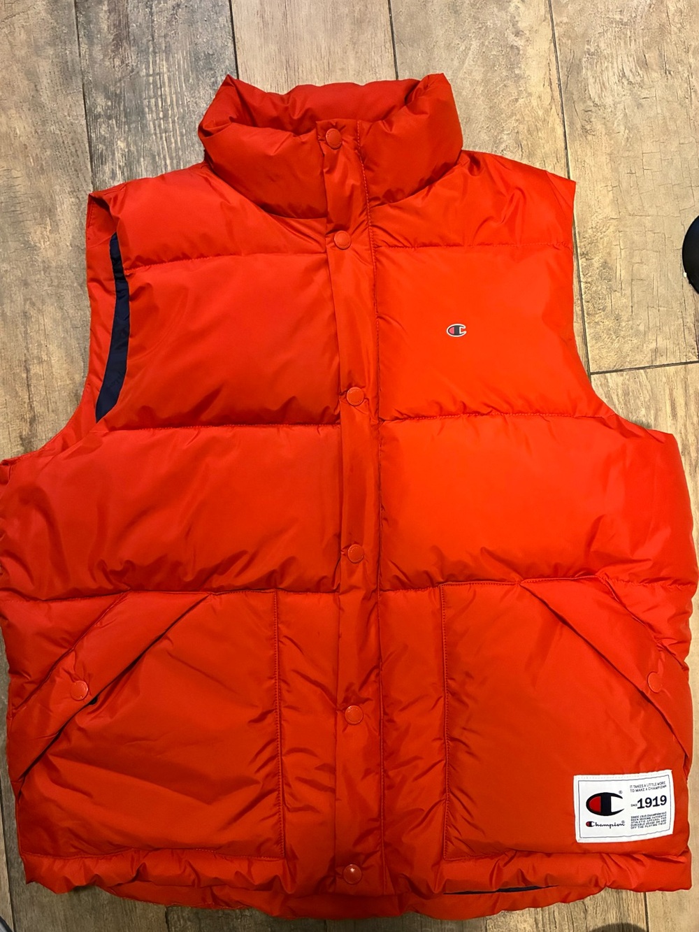 Champion Bold Red Quilted Puffer Vest - Men's Sleeveless Jacket